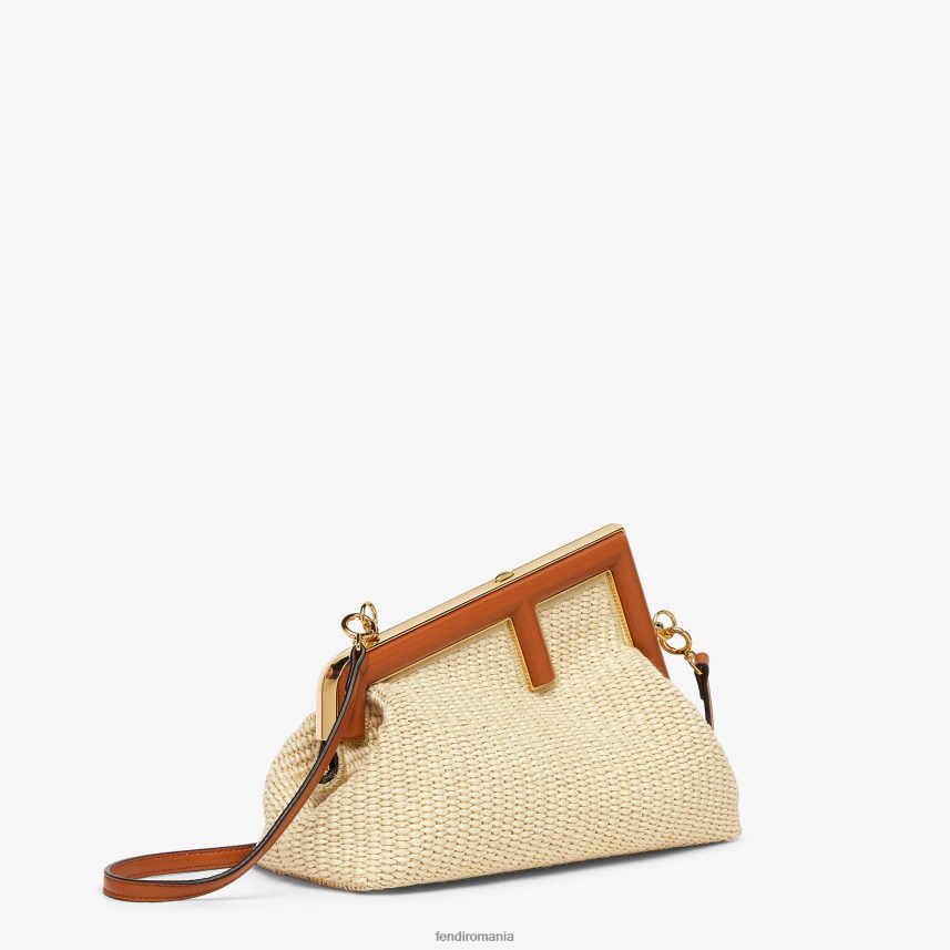 pungă de paie naturală bej Fendi femei accesorii 86084L592