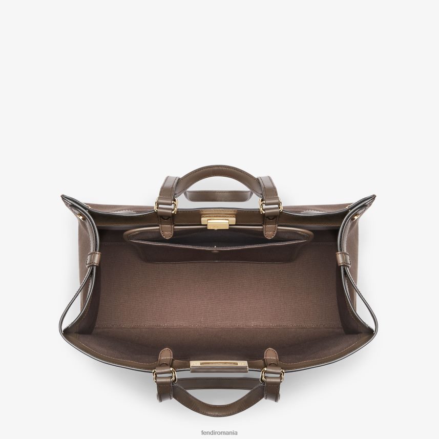 shopper din panza cu broderie ff maro Fendi femei accesorii 86084L754