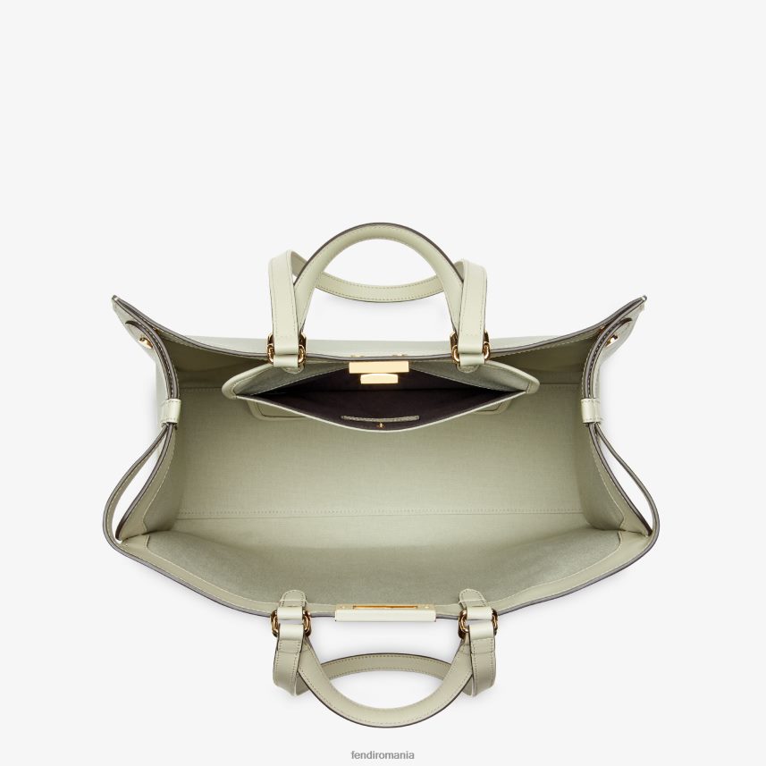 shopper din panza cu broderie ff verde Fendi femei accesorii 86084L720