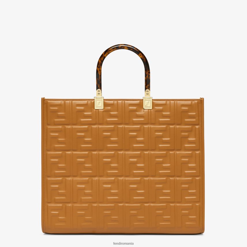 shopper din piele cu motiv ff maro Fendi femei accesorii 86084L758