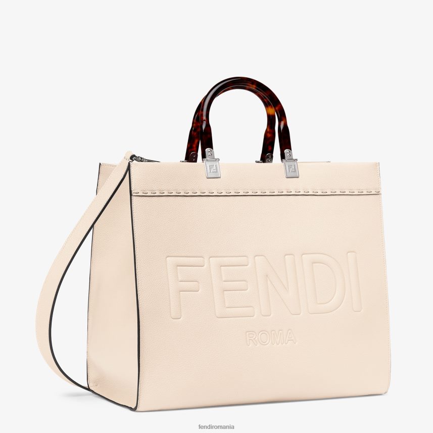 shopper din piele plină de culoare palidă roz Fendi femei accesorii 86084L848