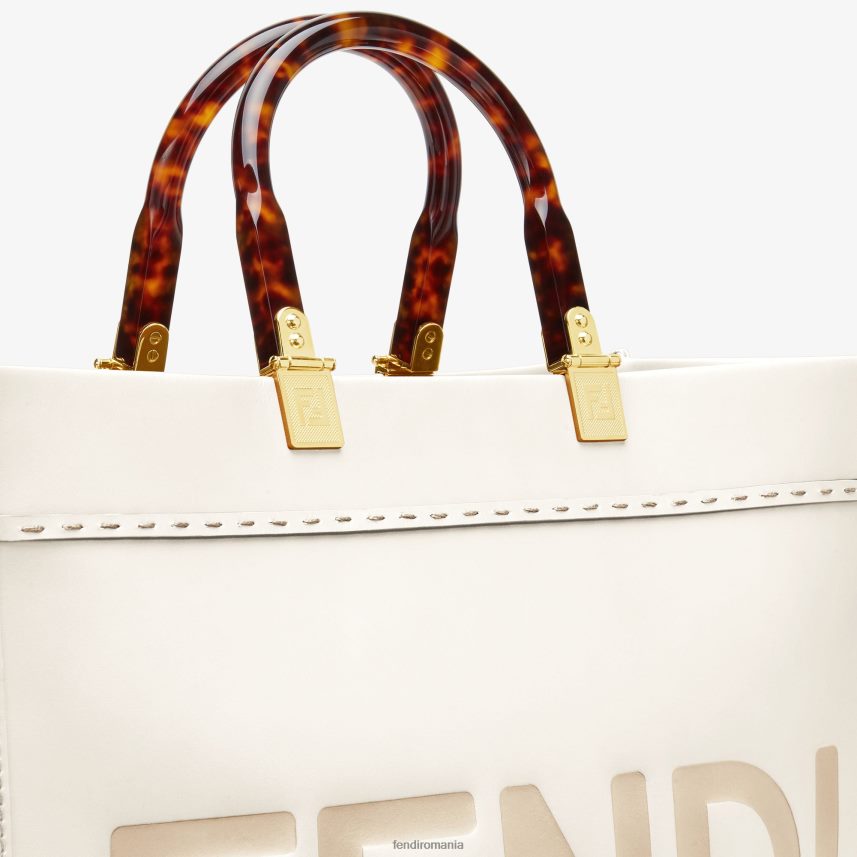 shopper sunshine mediu din piele alb Fendi femei accesorii 86084L643