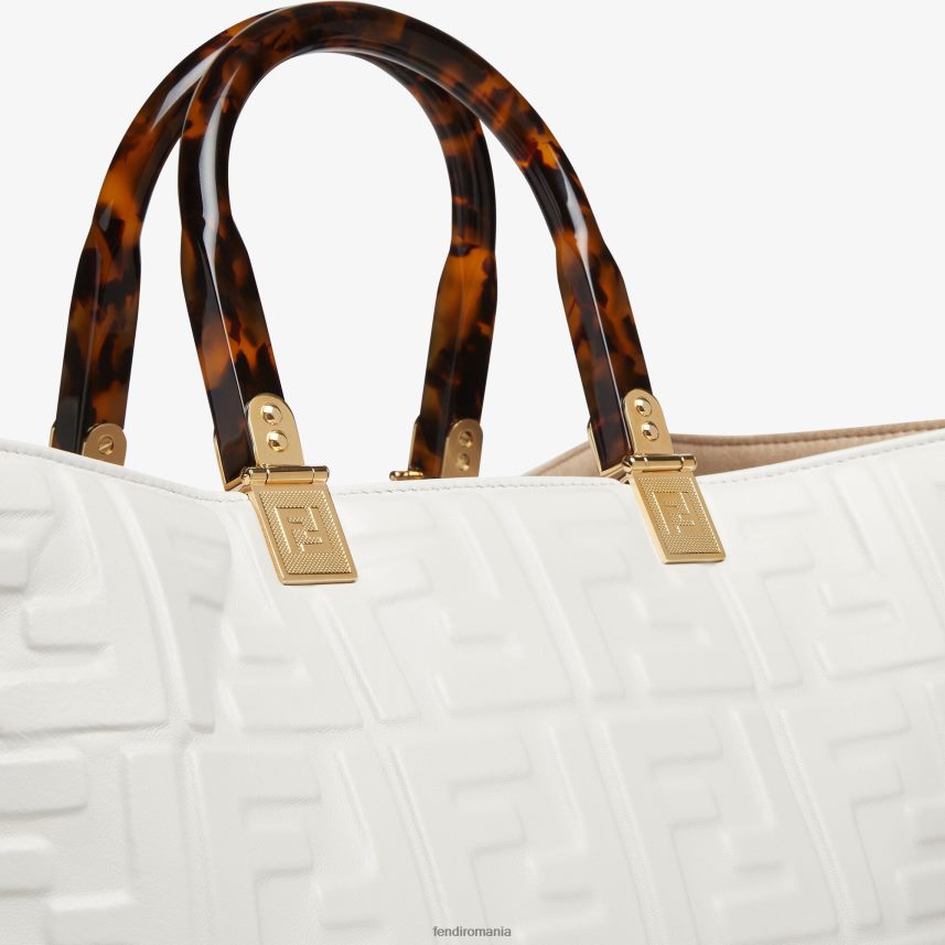 shopper sunshine mediu din piele alb Fendi femei accesorii 86084L764