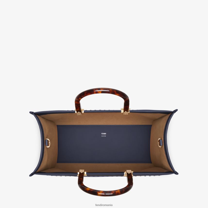 shopper sunshine mediu din piele albastru Fendi femei accesorii 86084L869