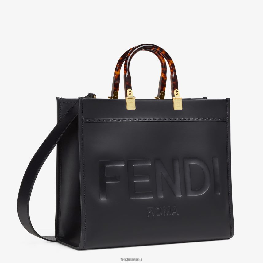 shopper sunshine mediu din piele negru Fendi femei accesorii 86084L580