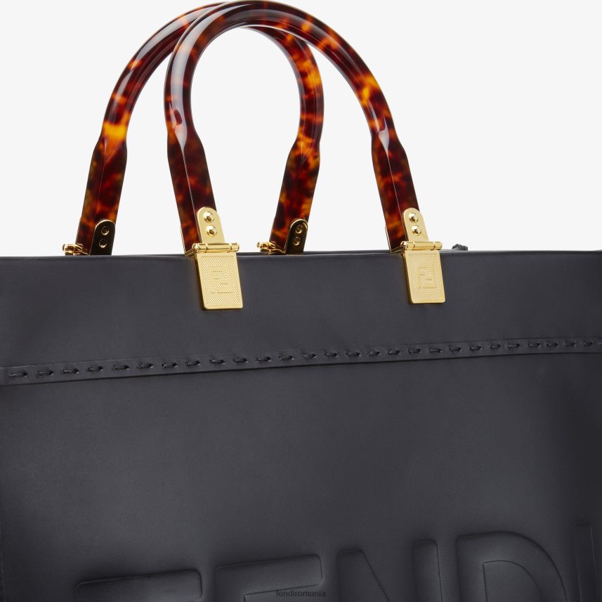 shopper sunshine mediu din piele negru Fendi femei accesorii 86084L580