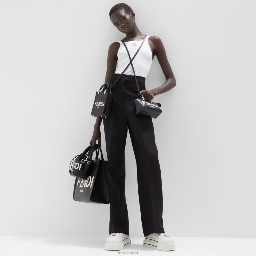 shopper sunshine mediu din piele negru Fendi femei accesorii 86084L678