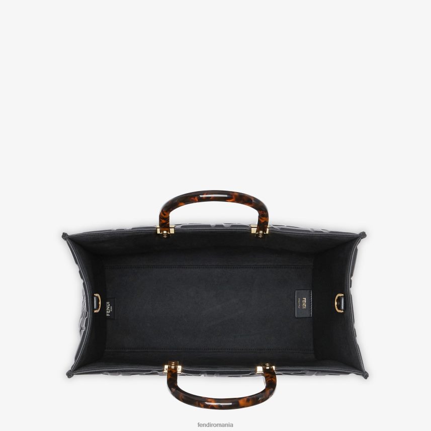 shopper sunshine mediu din piele negru Fendi femei accesorii 86084L756