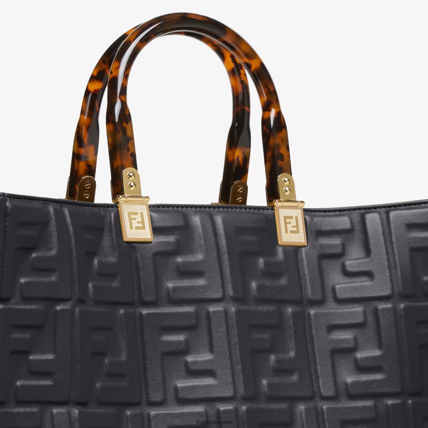 shopper sunshine mediu din piele negru Fendi femei accesorii 86084L756