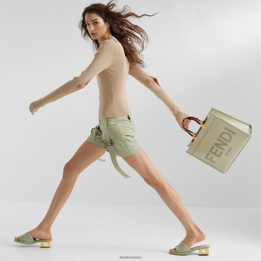 shopper sunshine mediu din piele verde Fendi femei accesorii 86084L724