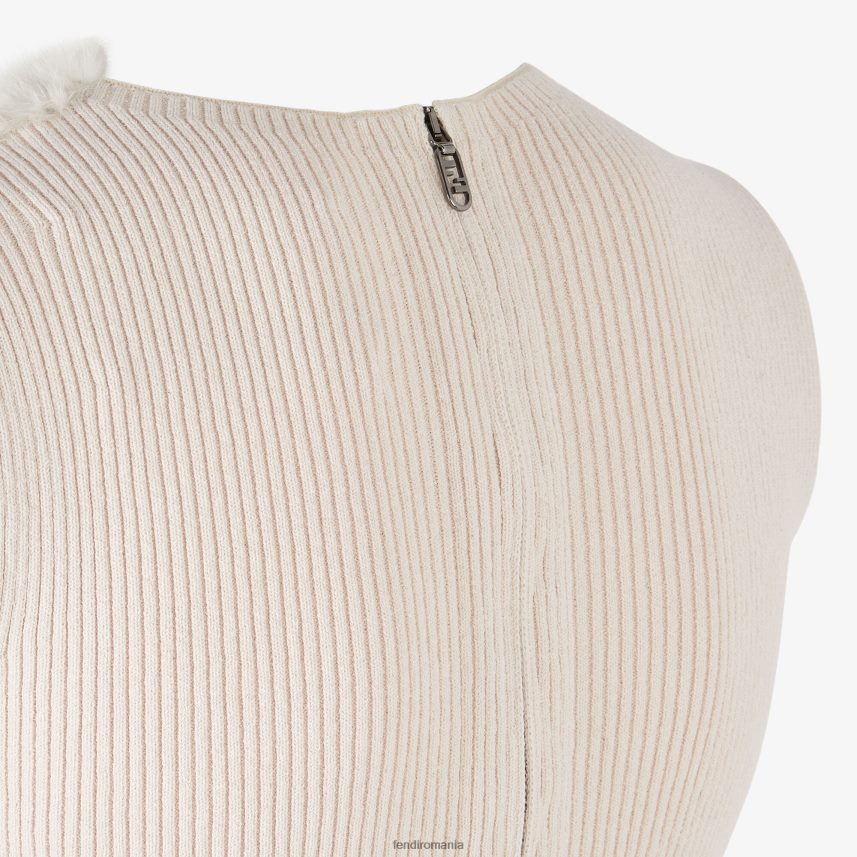 blat de nurca alb Fendi femei îmbrăcăminte 86084L1164