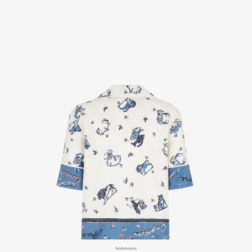 cămașă de mătase albastru Fendi femei îmbrăcăminte 86084L982