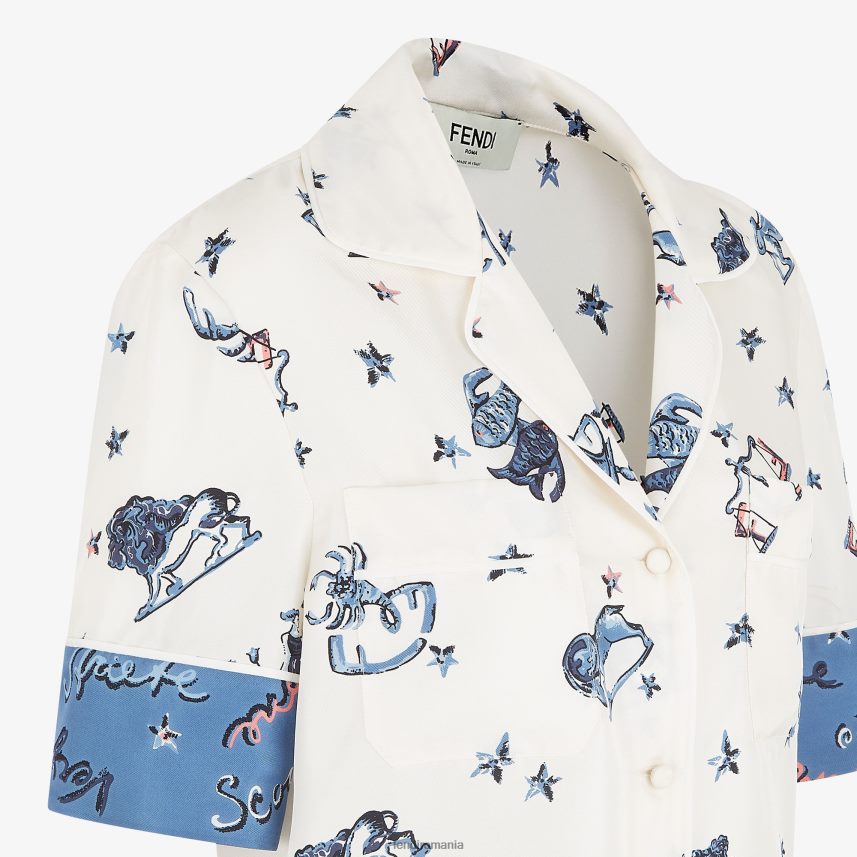 cămașă de mătase albastru Fendi femei îmbrăcăminte 86084L982