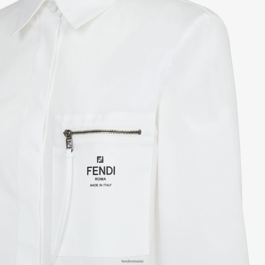 cămașă din bumbac alb Fendi femei îmbrăcăminte 86084L1127