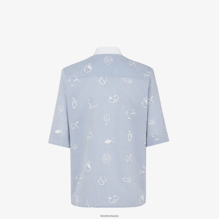 cămașă din bumbac albastru Fendi femei îmbrăcăminte 86084L1045