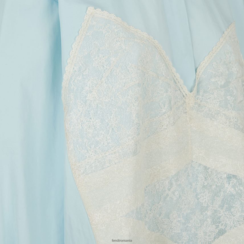 cămașă din bumbac albastru deschis Fendi femei îmbrăcăminte 86084L966