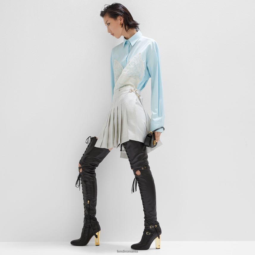 cămașă din bumbac albastru deschis Fendi femei îmbrăcăminte 86084L966