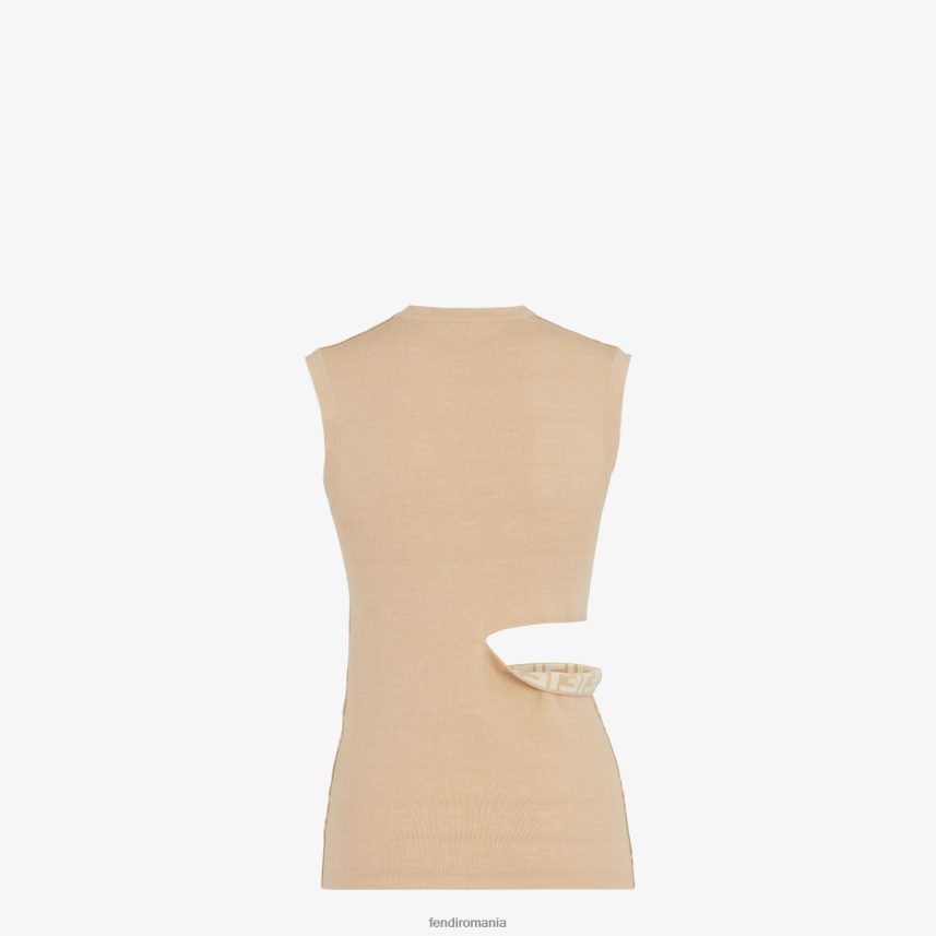 top de lana bej Fendi femei îmbrăcăminte 86084L1080