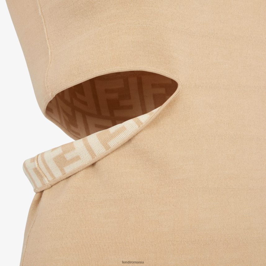 top de lana bej Fendi femei îmbrăcăminte 86084L1080