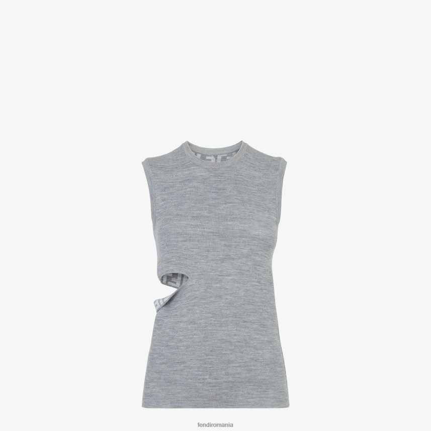 top de lana gri Fendi femei îmbrăcăminte 86084L1100