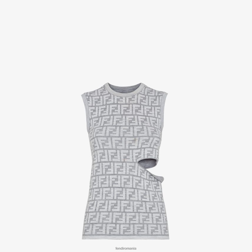 top de lana gri Fendi femei îmbrăcăminte 86084L1100