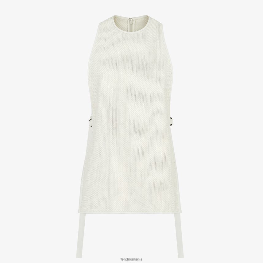 top din piele împletită alb Fendi femei îmbrăcăminte 86084L1103