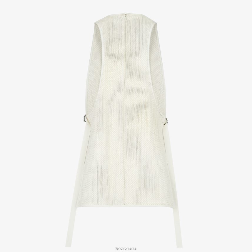 top din piele împletită alb Fendi femei îmbrăcăminte 86084L1103