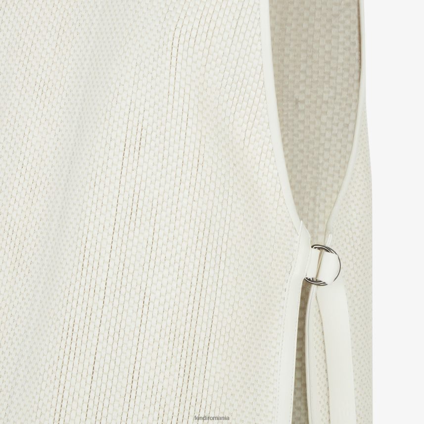 top din piele împletită alb Fendi femei îmbrăcăminte 86084L1103