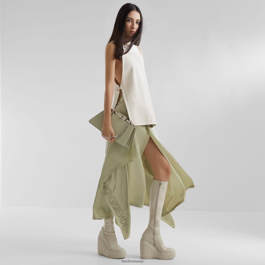 top din piele împletită alb Fendi femei îmbrăcăminte 86084L1103