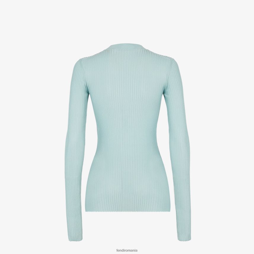 top din vascoza si matase albastru deschis Fendi femei îmbrăcăminte 86084L964