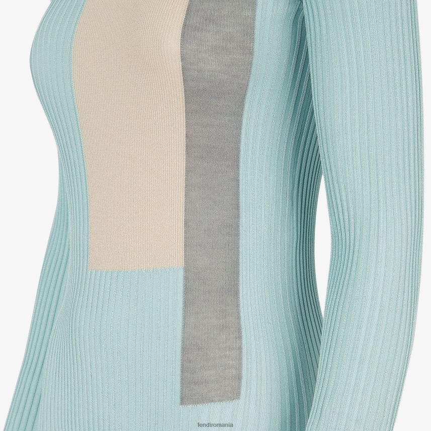 top din vascoza si matase albastru deschis Fendi femei îmbrăcăminte 86084L964