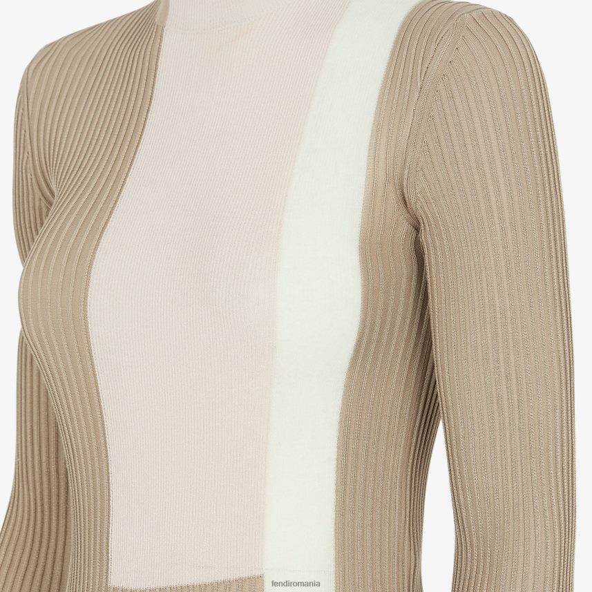 top din vascoza si matase bej Fendi femei îmbrăcăminte 86084L954