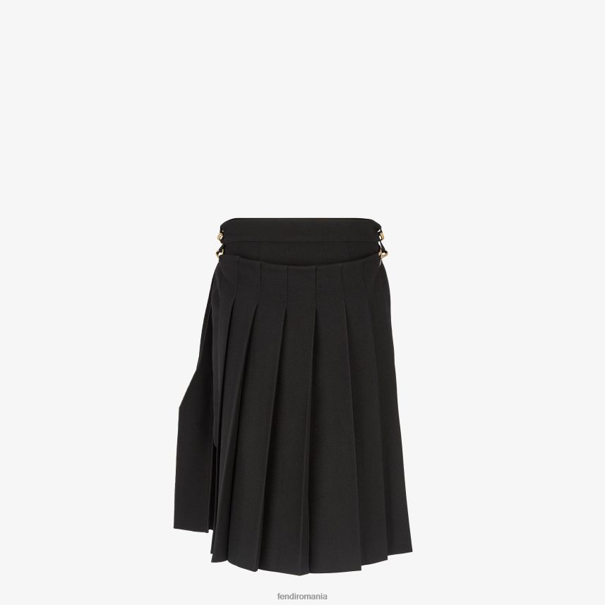 fustă de lână grain de poudre negru Fendi femei îmbrăcăminte 86084L1002