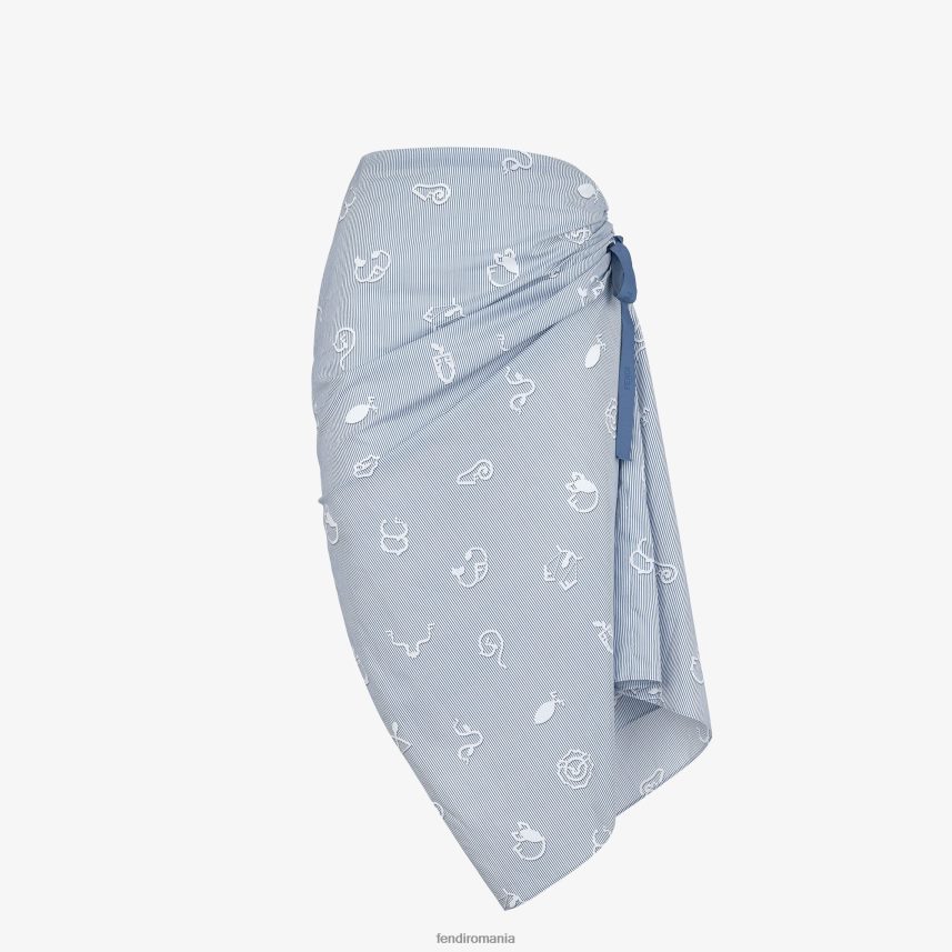 fusta de bumbac albastru deschis Fendi femei îmbrăcăminte 86084L1046