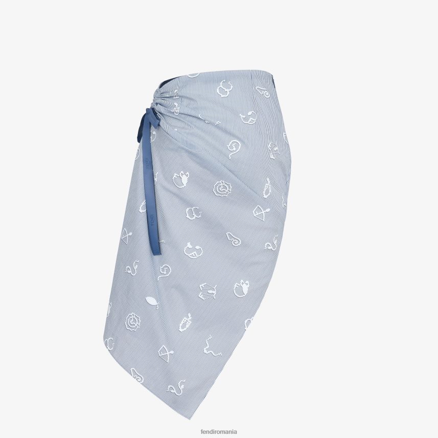 fusta de bumbac albastru deschis Fendi femei îmbrăcăminte 86084L1046