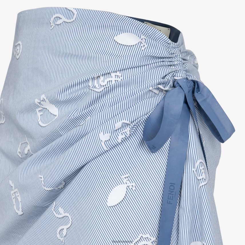 fusta de bumbac albastru deschis Fendi femei îmbrăcăminte 86084L1046