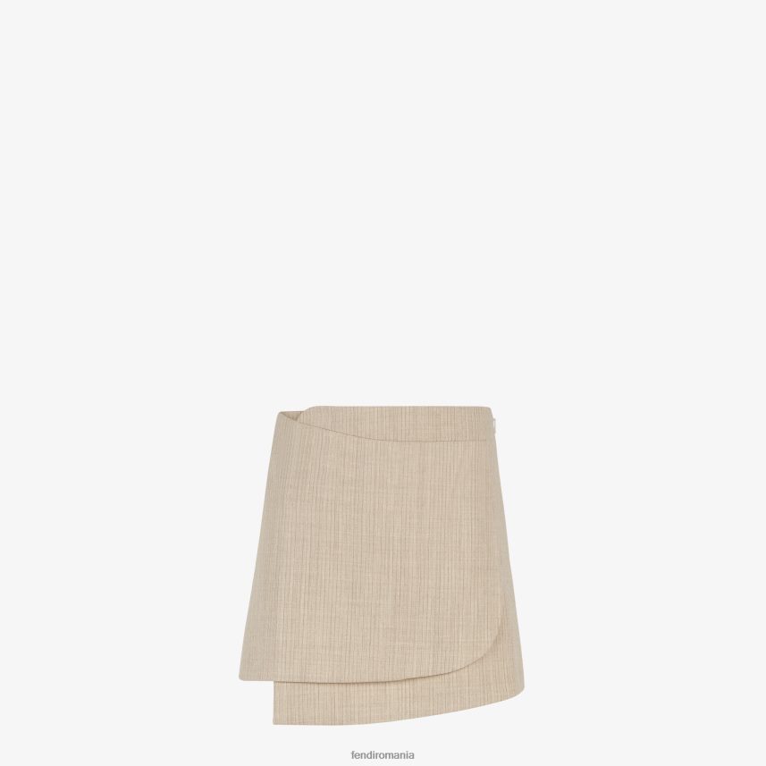 fusta de flanel bej Fendi femei îmbrăcăminte 86084L951