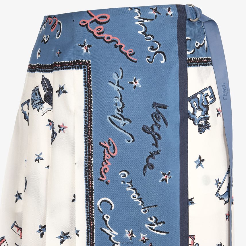 fusta de matase albastru Fendi femei îmbrăcăminte 86084L983