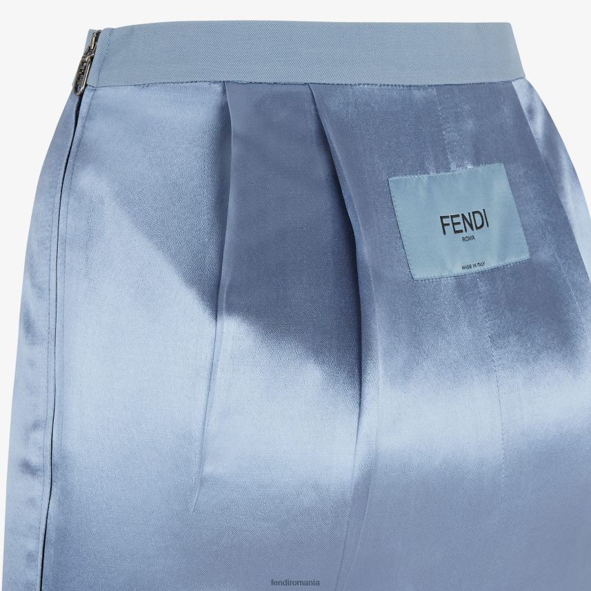 fusta din gabardina din satin si lana albastru Fendi femei îmbrăcăminte 86084L1126