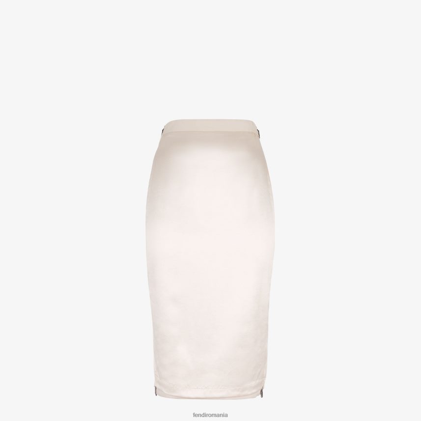 fusta din gabardina din satin si lana bej Fendi femei îmbrăcăminte 86084L1123