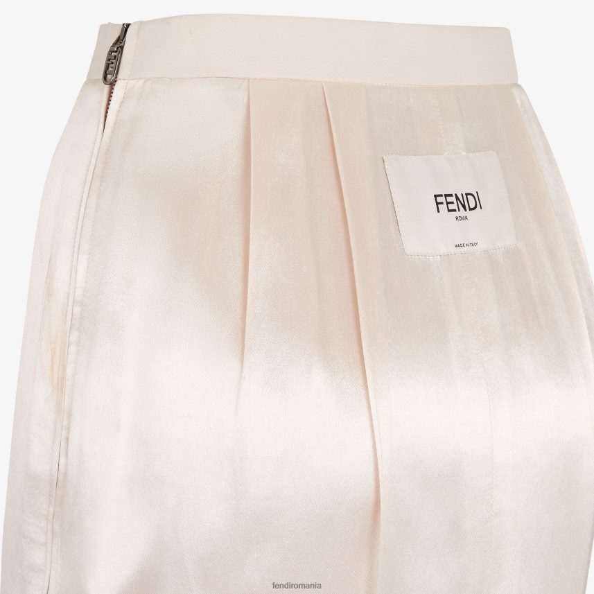 fusta din gabardina din satin si lana bej Fendi femei îmbrăcăminte 86084L1123