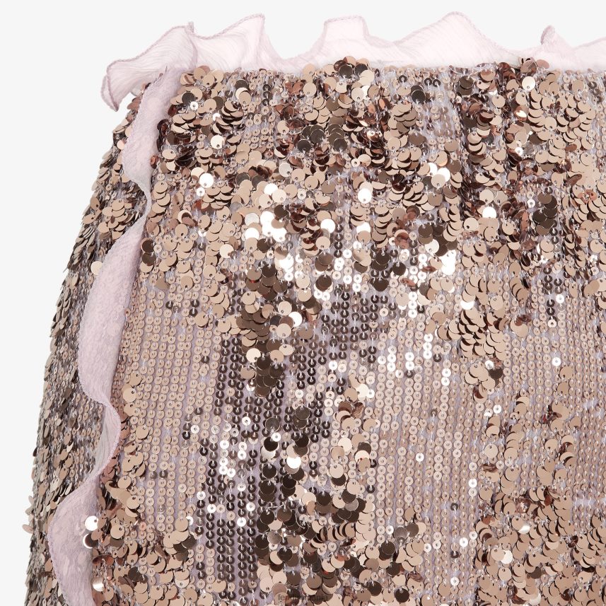 fusta mini cu broderie de paiete liliac Violet Fendi femei îmbrăcăminte 86084L1193
