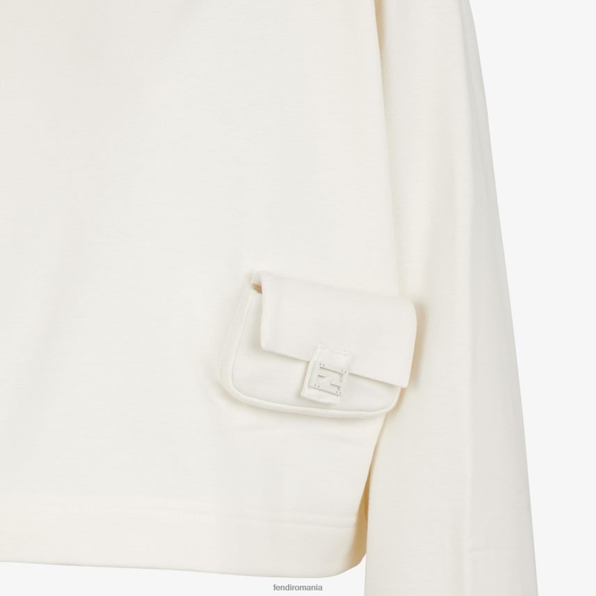 hanorac din jerseu alb Fendi femei îmbrăcăminte 86084L1151