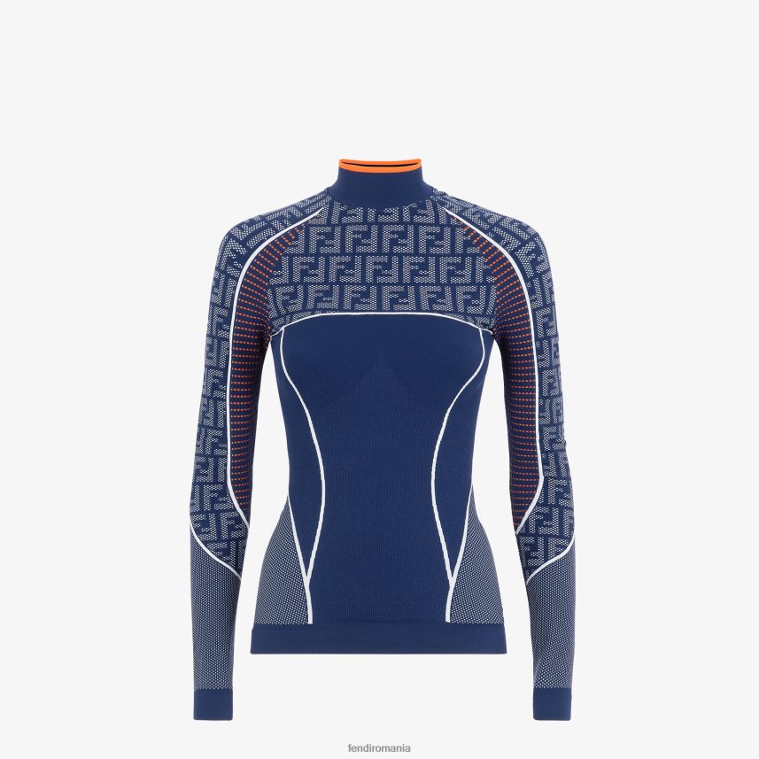 ff pulover din material tehnologic albastru Fendi femei îmbrăcăminte 86084L1165