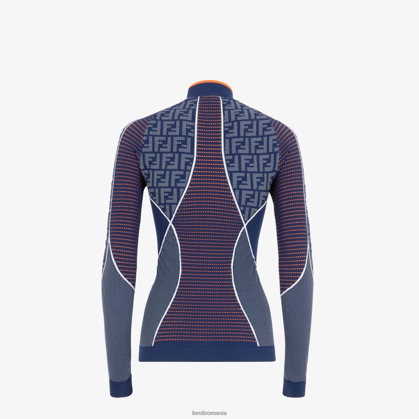 ff pulover din material tehnologic albastru Fendi femei îmbrăcăminte 86084L1165