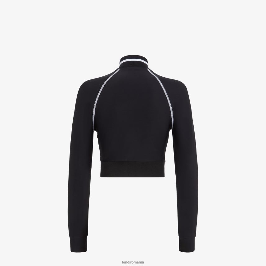 pulover din material tehnologic negru Fendi femei îmbrăcăminte 86084L1174