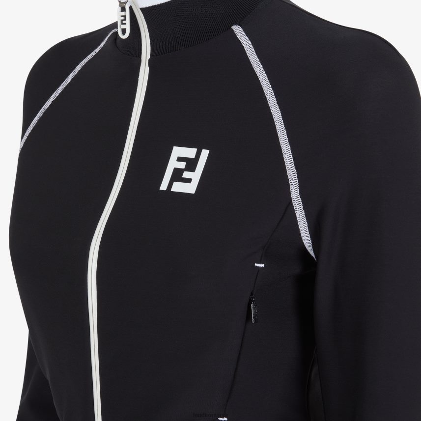 pulover din material tehnologic negru Fendi femei îmbrăcăminte 86084L1174