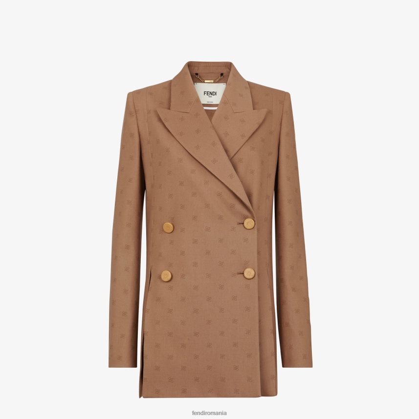 blazer de lână maro Fendi femei îmbrăcăminte 86084L1129