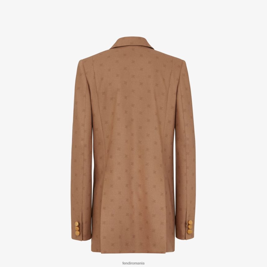 blazer de lână maro Fendi femei îmbrăcăminte 86084L1129