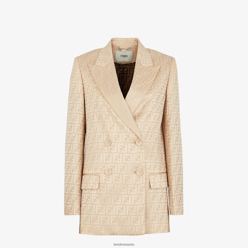 blazer de mătase bej Fendi femei îmbrăcăminte 86084L967